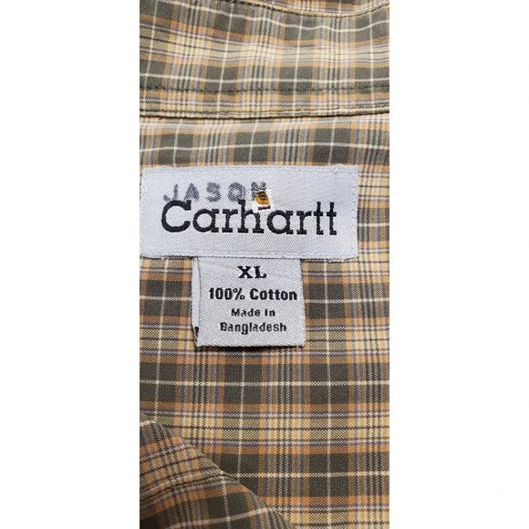 Carhartt Jason Carhartt Men's Plaid Long Sleeve Button Up Shirt XL‎ - Picture 6 of 7